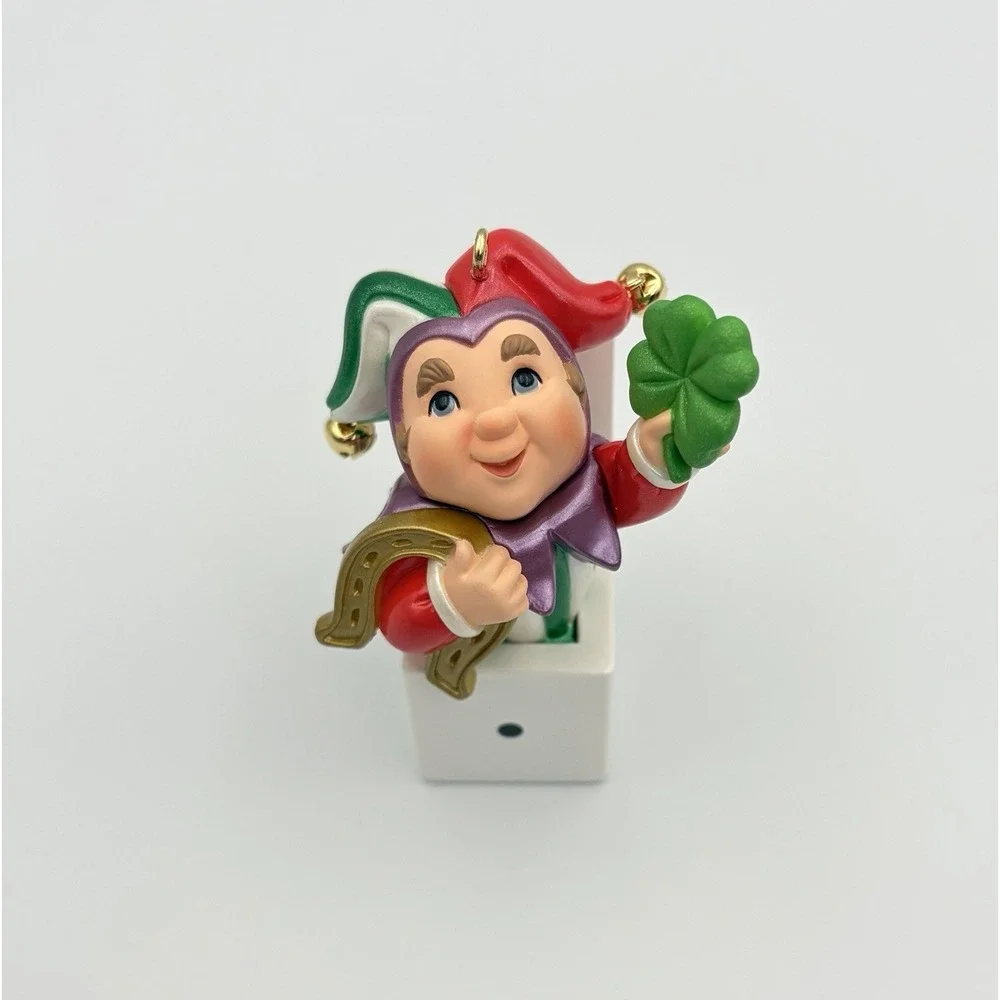 1998 Hallmark Keepsake Ornament Good Luck Dice Jester Clover QX6813 Vintage